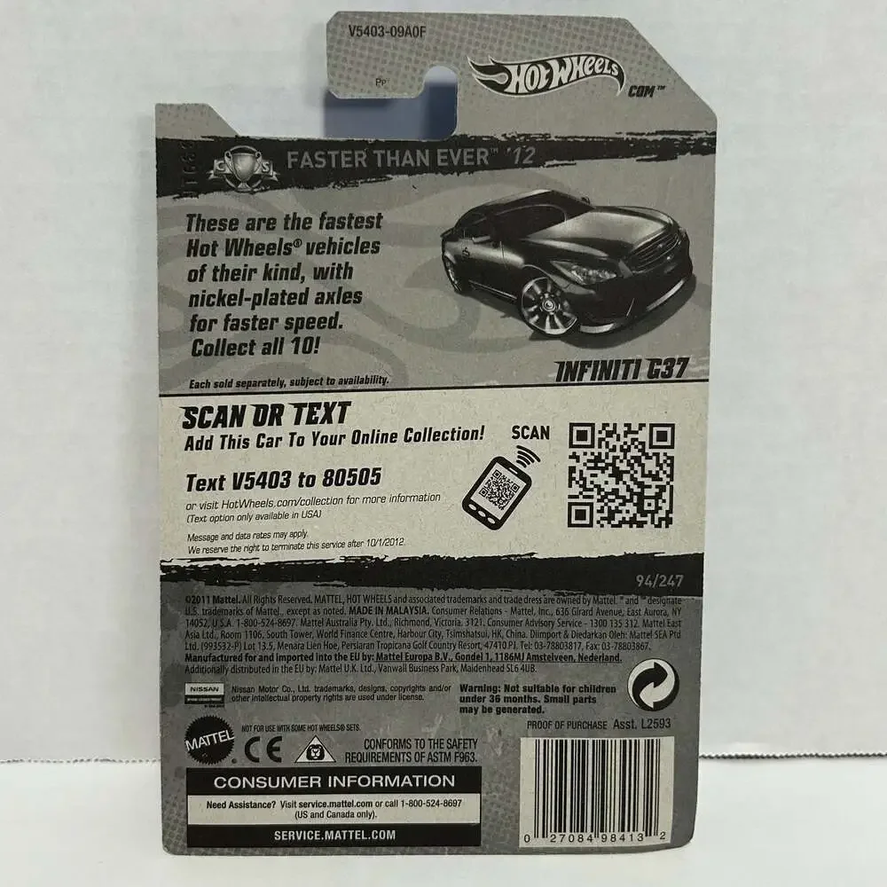 Hot Wheels 2012 Faster Than Ever Infiniti G37 94/247